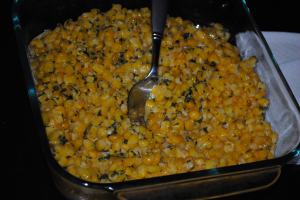 End product of Parmesan Cilantro Corn. Very yum. 